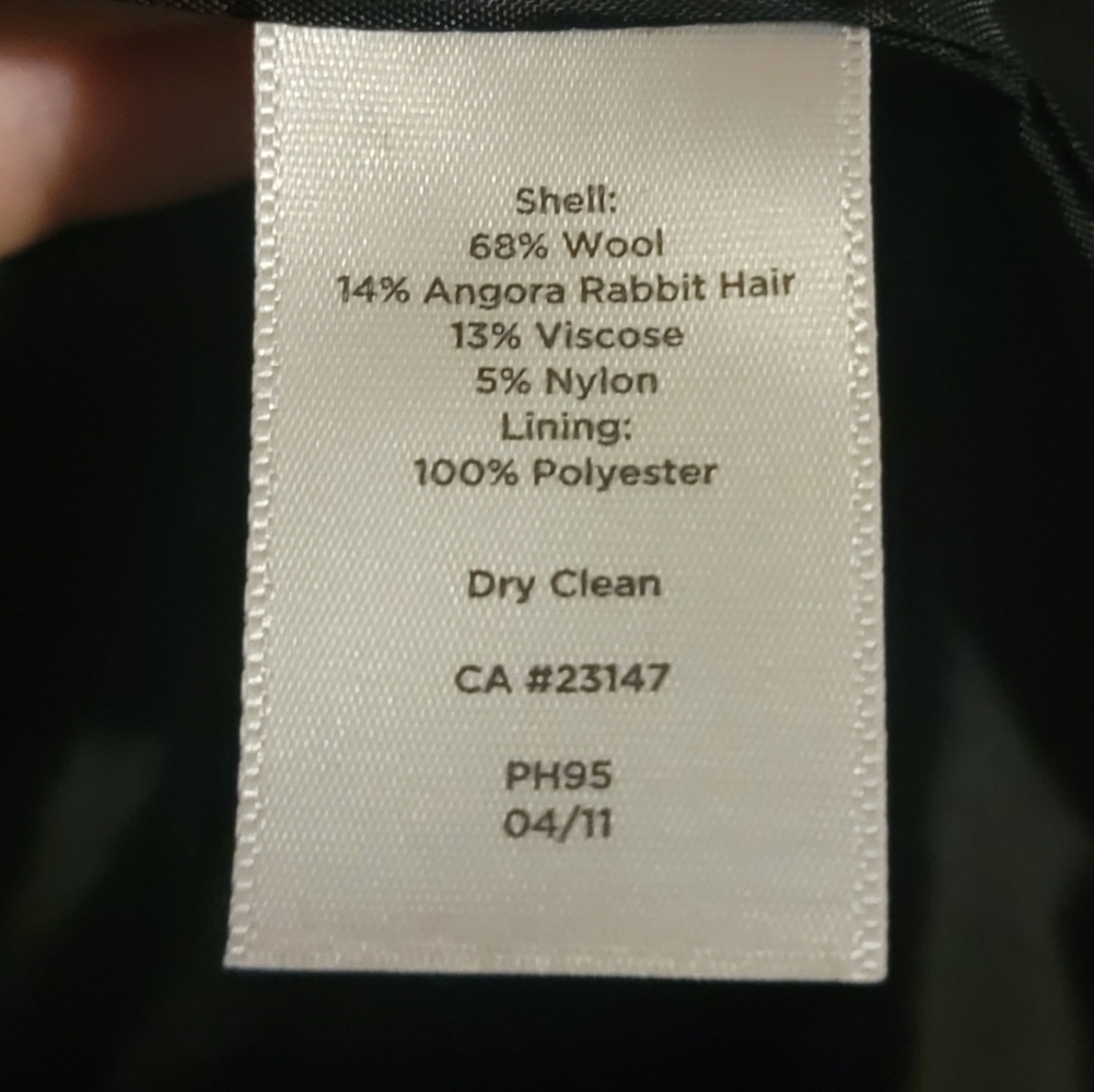 Talbots Trench Coat Wool Angora Rabbit Hair Viscose Blend Size 14 L/XL Old Money - Picture 7 of 7
